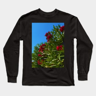 Red Mediterranean Flowers Long Sleeve T-Shirt